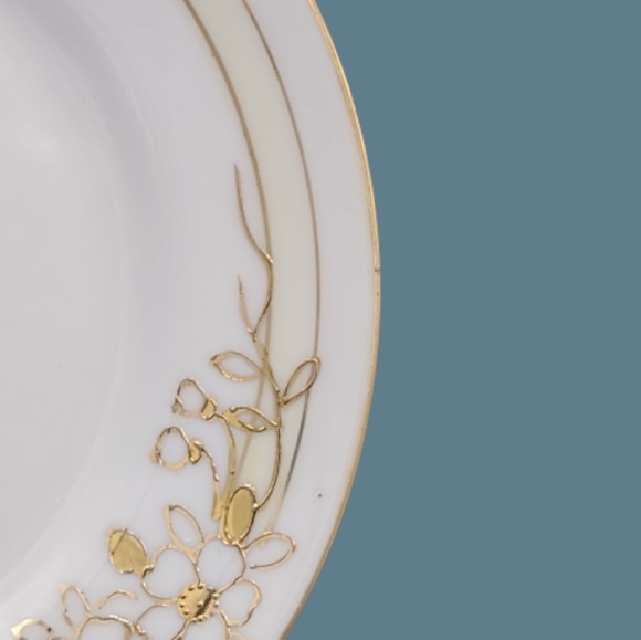 Nippon Antique Cherry Blossom Gold Moriage Bread Butter Plates Set 6 Maruki Vtg - Picture 8 of 16